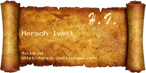 Hersch Ivett névjegykártya